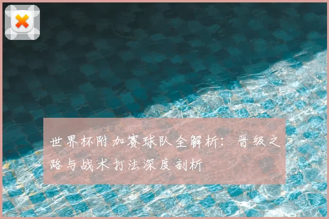 世界杯附加赛球队全解析:晋级之路与战术打法深度剖析